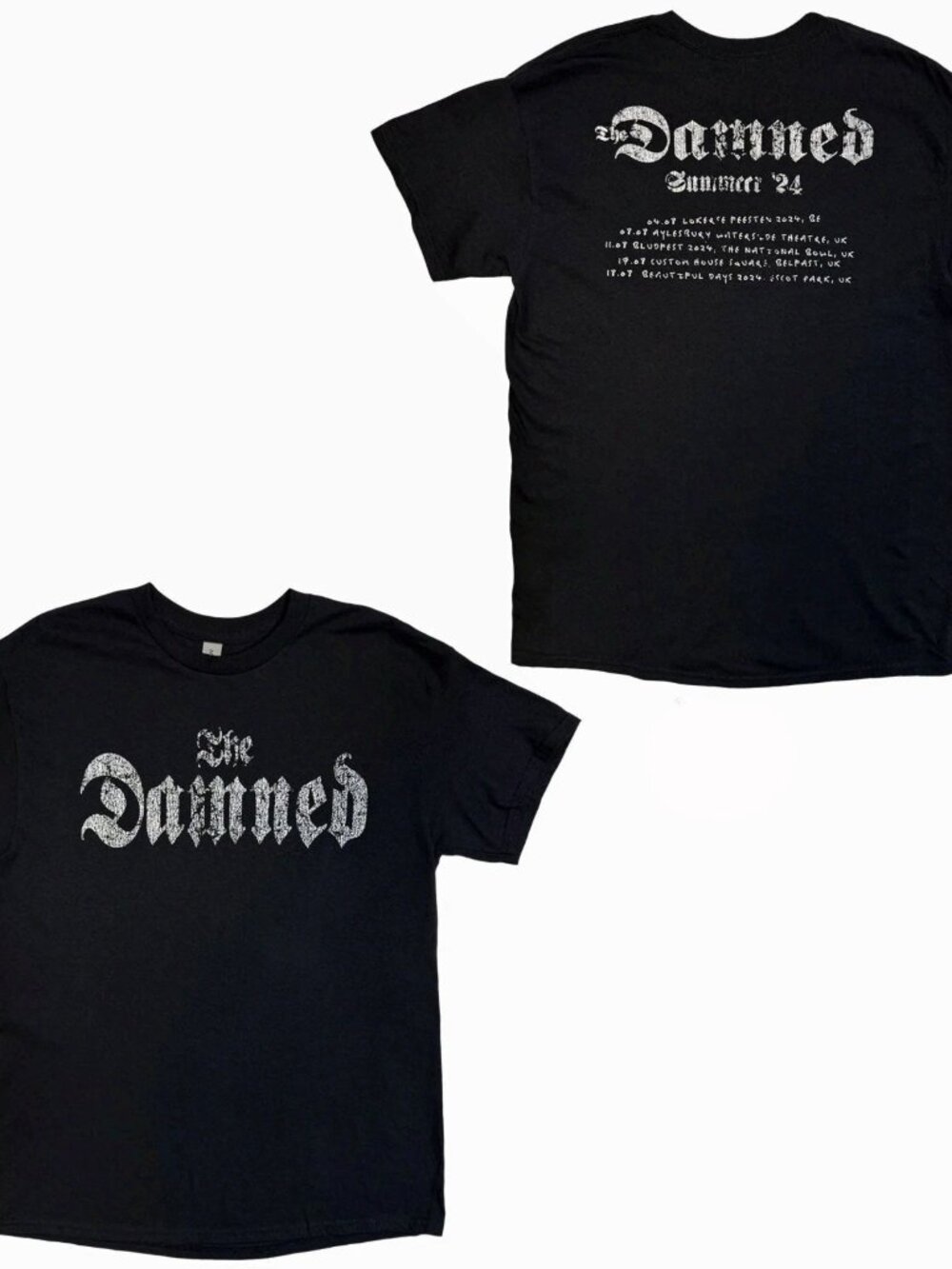 The Dammed Summer '24 Tour Band T-Shirt Black Graphic Tee